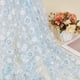 thumbnail image 4 of Tela de organza blanca estampada con copos de nieve de 2 yardas, tela de encaje de tul azul claro, 4 of 9