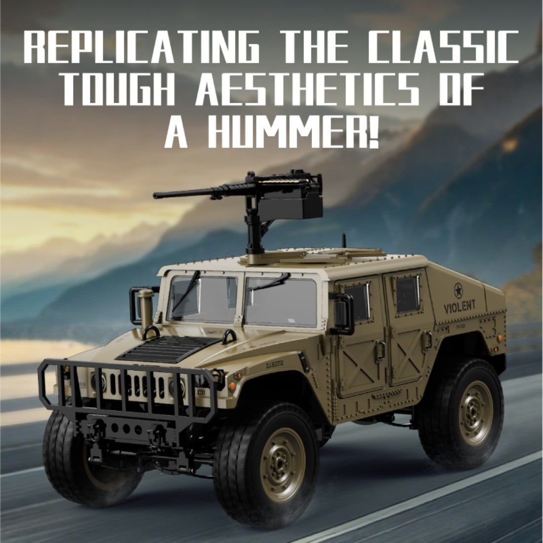 1/12 Jeep Model Car with LED Lights, 280 Motor, 6KM/H Speed 2.4G Off-Road Truck, Linked Steering Wheel & Detailed Interior – Realistic RC Military Remote Control Car Toy for Adults