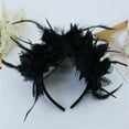 thumbnail image 2 of ZQUUVOU Women's Carnival Feather Headband Flower Party Hair Accessory Dance Headpiece Role Play Carnival Props Black, 2 of 6