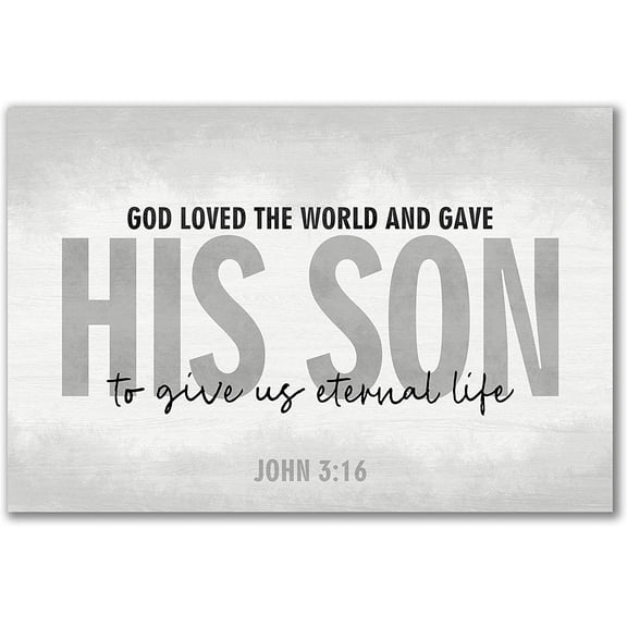 God Loved The World And Gave His Son Rustic Wood Sign 12x18