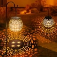 thumbnail image 2 of Farol solar para jardín, paquete de 2 luces solares para exteriores, IP65, impermeables, de color blanco cálido, para patio, terraza, mesa, fiesta, decoración oriental del hogar - DKSFJKL, 2 of 5