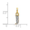 thumbnail image 3 of 14k Yellow and Rhodium Two-Tone Gold Initial Pendant with Diamond Accents, Letter J Necklace Charm for Women or Unisex, Personalized Alphabet Jewelry for Identity and Monogram Style, 3 of 5
