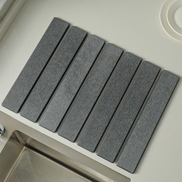 Diatomaceous Earth Drying Mat Foldable Dish Rack Multifunctional Absorbent Countertop Organizer for Modern Kitchen