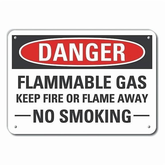 Lyle Rflctv Flammable Gas Danger Sign,10x14in LCU4-0634-RA_14X10