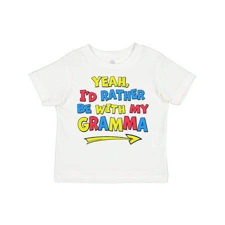 

Inktastic Yeah I d Rather Be with My Gramma in Red Yellow and Blue Gift Toddler Boy or Toddler Girl T-Shirt