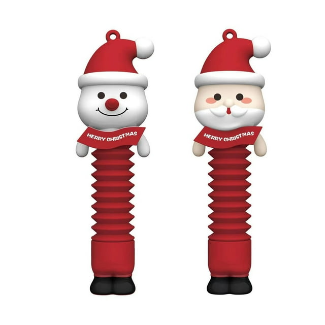 XFGOU Fun to ys Toys and Hobbies Santa Old Man Christmas Tree Sensory Stretch Tubes Children Decompression Toy Telescopic Bellows Sensory Toys Color Stretch Tube Fun Telescopic Tube Education