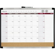 Quartet Magnetic 17" x 23" Combination Calendar Board, Black Frame