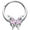 Pink, variant on 16G 316L Stainless Steel Hinged Segment Ring Seamless Cartilage Nipple Ring Fancy Fab Butterfly Blue Nose Hoop 3/8"
