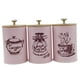 thumbnail image 4 of Juego de 3 recipientes para café, té y azúcar, botes de cocina, organizador de decoración de hierro Rosa, 4 of 9