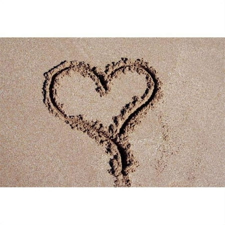 Confluence Art Group 1777757-high 24 x 24 in. Sandy Beach Heart on Dura Wrap