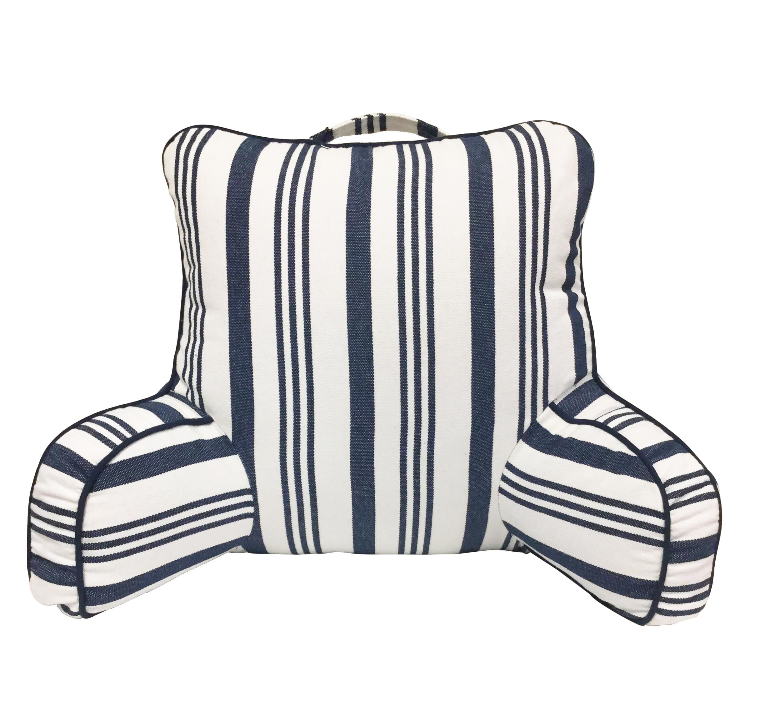 Envogue Yarn Dyed Stripe Backrest Pillow, Navy & White