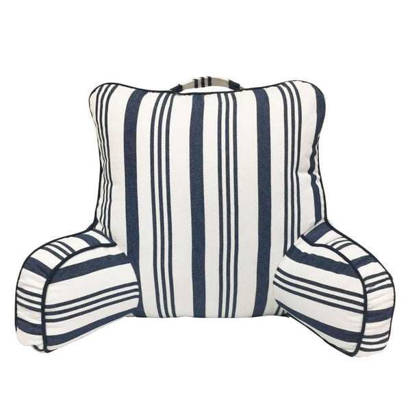 Envogue Yarn Dyed Stripe Backrest Pillow, Navy & White