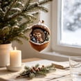 thumbnail image 6 of Rustic Woodland Christmas Ornament, 3.15 Inch Resin Acorn Shell Animal Ornament, Hanging Decor for Tree Mantel Wreath Thanksgiving Centerpiece, Hedgehog with Winter Sock, 6 of 8