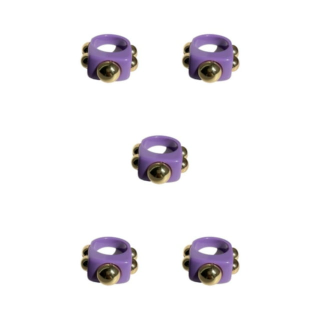 Youkk Beautiful Gold Rings Statement For Fashionable Women Durable Women Rings purple 5Set