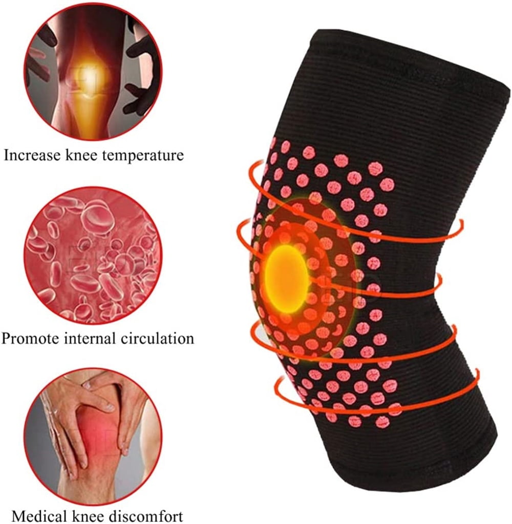 NOGIS 2 Pairs Self Heating Knee Brace for Women Men Stretchy Warm Cotton Sleeve Knee Support Hot Therapy Knee Pads for Knee Injury Arthritis Joint Pain Soreness Cramps Muscle pain Relief
