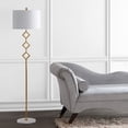thumbnail image 6 of JONATHAN Y Diamante 61.5" Modern Gilt Metal with Marble Based LED Floor Lamp, Gold/White, JYL1083A, 6 of 8