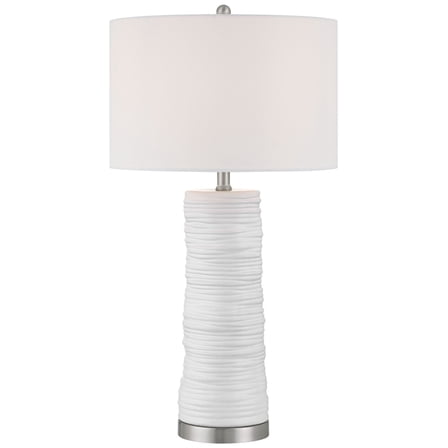 Contours 27 1/2" High Modern White Ceramic 3-Way Table Lamp