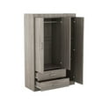 thumbnail image 6 of 3-Door Wardrobe with 2 Drawers, Wood Grain Effect in Gray Contemporary Door Type: Hinged,Wardrobes Features: Lockable,, 6 of 10