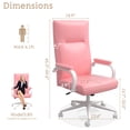 thumbnail image 5 of Genpo Pink Desk Chair, High Back Leather Executive Office Chair for Girl and Women, Adjustable Height Computer Desk Chairs with Wheels and Arms, 5 of 8