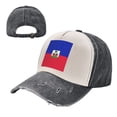 thumbnail image 7 of Men Women Haitian Flag Pattern Baseball Cap Golf Dad Hat Adjustable Low Profile Cotton Hat, 7 of 7