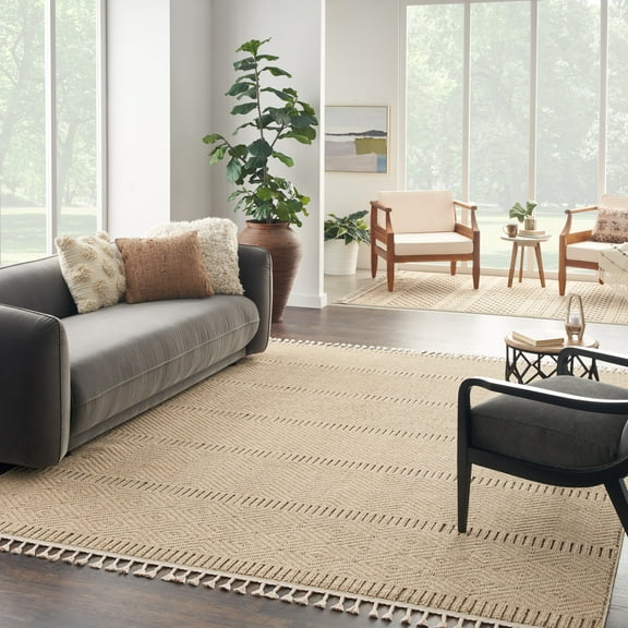 Nourison Elwood Modern Geometric Mocha 7'10" x 10'6" Area Rug, (8x10)