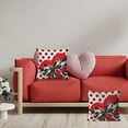thumbnail image 5 of Bow Decoration Heart Pillow Pillowcase Sofa Decoration, Valentines Day Pillow Cover 18x18 Inch Set of 2, Red Heart Pillow, Red Pillows for Wedding Home Decoration Polka Dot Bow Romantic Decor, 5 of 6