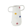 thumbnail image 6 of DecMode 11" Round White Ceramic Vase with Multicolor Spots and Handles, 6 of 9