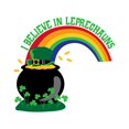 thumbnail image 3 of CafePress - I BELIEVE IN LEPRECHAUNS Pajamas - Women's Short Sleeve Print T-Shirt and Pants Light Cotton Pajama Set, 3 of 7