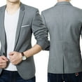 thumbnail image 6 of DISHAN Men's Slim Formal Business Suit Coat One Button Lapel Long Sleeve Pockets Top, 6 of 8