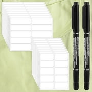 300Pcs Clothing Labels No Iron Laundry Labels Self-Stick Fabric Labels for Clothes Washable for Nursing home School Daycare Laundry Shop Supplies, 2 Sizes