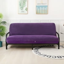 OctoRose Full Size 54x75x8inch 3 Side Zipper Classic Soft Micro Suede Futon Cover Sofa Day Bed Mattress Cover  (Cover ONLY) (Purple )