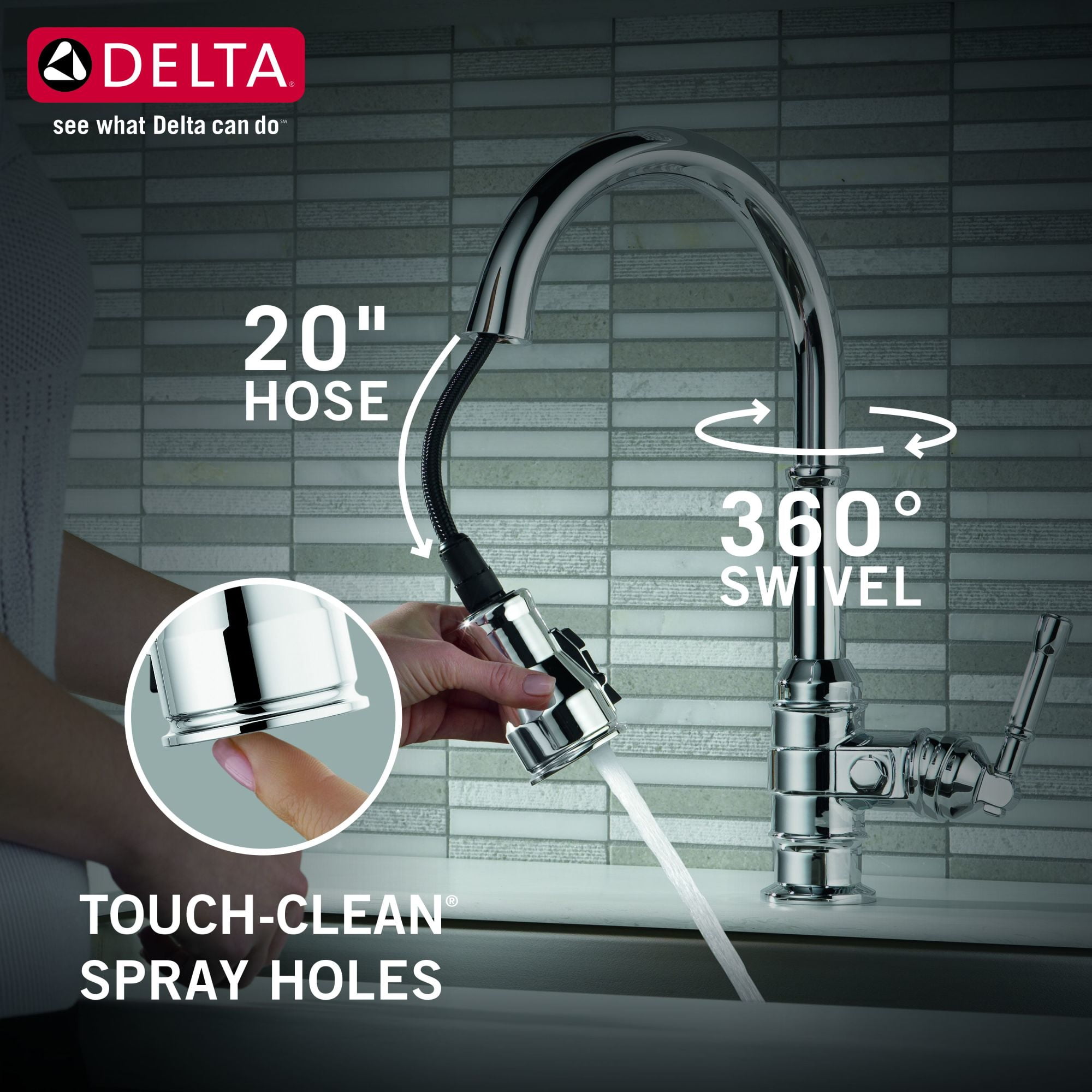 Delta Broderick: Single Handle Pull-Down Kitchen Faucet