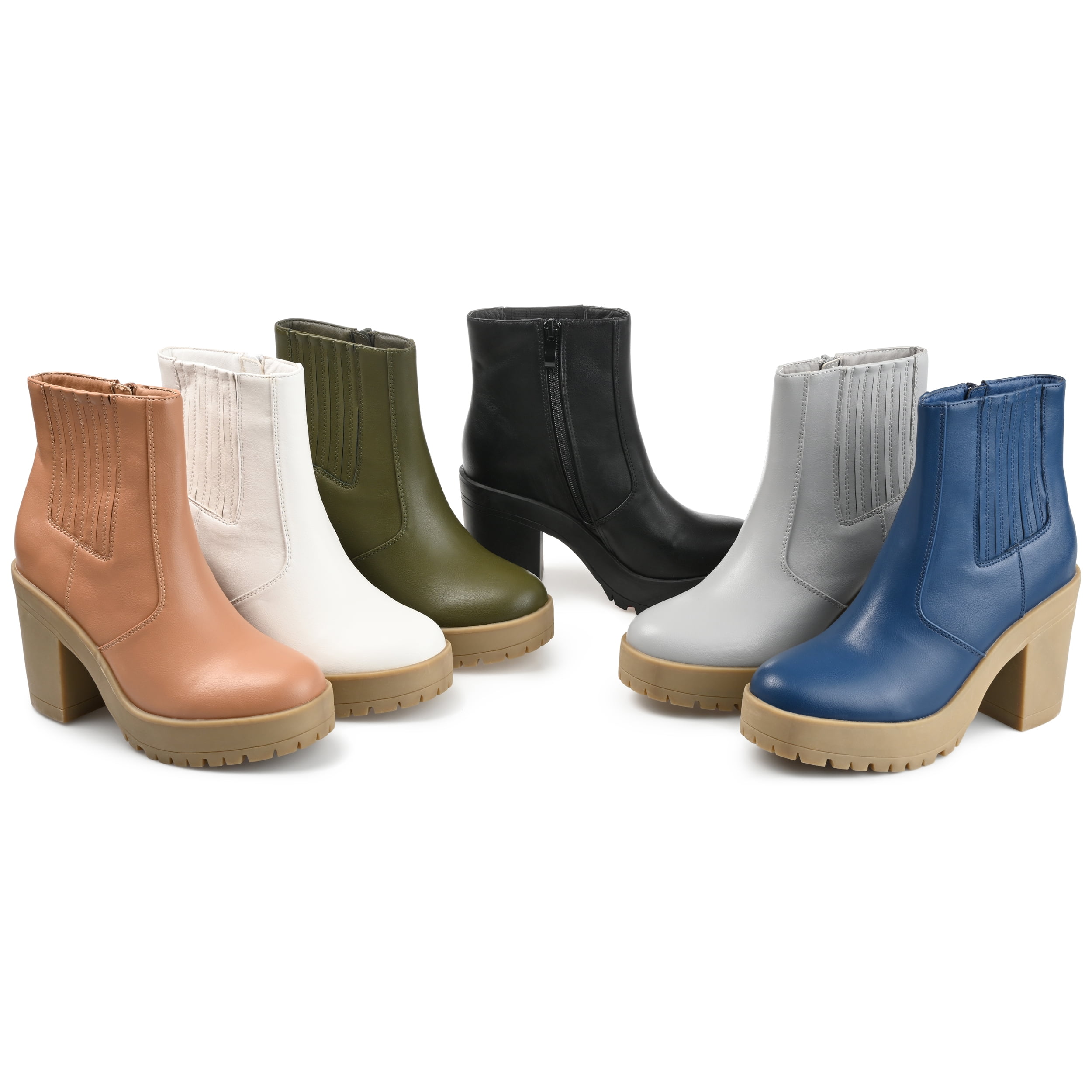 Journee Collection Womens Riplee Almond Toe Platform Ankle Booties