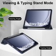 thumbnail image 6 of SaniMore Case for Samsung Galaxy Tab A9 Plus 12.4" 2023 SM-X810/X816/X818, Auto Sleep/Wake Shock Resistant [Built-in Pencil Holder] Stand [Dual Angle] Transparent Slim Anti-fall Shell,Deep Blue, 6 of 8
