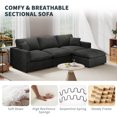thumbnail image 5 of Indecor Home 95.4" Modular Sectional Sofa Couch, Upholstered L-Shape Sofa Cloud Sofa for Living Room Office Apartment, 5 of 9