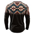 thumbnail image 4 of FGVCTG Mens T-Shirts Color Block Aztec Western Long Sleeve Henley Tops Button Neck Tee Loose Pullover Top for Casual Outings Daily Black M, 4 of 8