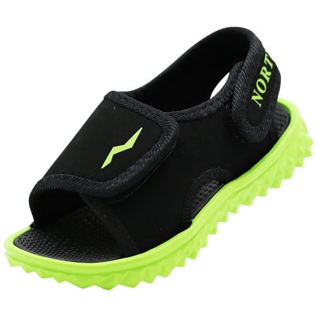 

NORTY Toddler Boys Male Adjustable Ankle Strap Sandals Black Lime