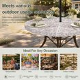 thumbnail image 6 of Round Outdoor Tablecloth with Umbrella Hole and Zipper, Farmhouse Flower Tablecloth with Elastic Waterproof, Botanical Vintage Purple Leaf Plant Patio Table Covers for 55" - 60" Picnic Pool Tables, 6 of 9