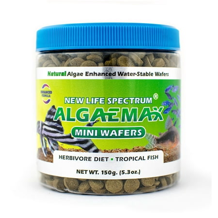 New Life Spectrum AlgaeMax Algae Wafers Fish Food, Mini (7.25-7.75mm), 5.3