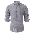 thumbnail image 4 of ZCFZJW Mens Formal Dress Shirts Striped Business Casual Slim Fit Long Sleeve Cotton Collared Shirts for Men with Chest Pockets L, 4 of 8