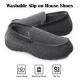 thumbnail image 6 of Berhood Mens Moccasin Slippers Mens Fuzzy House Shoes Warm Plush Bedroom Slippers Indoor Outdoor Greyblack 9, 6 of 7