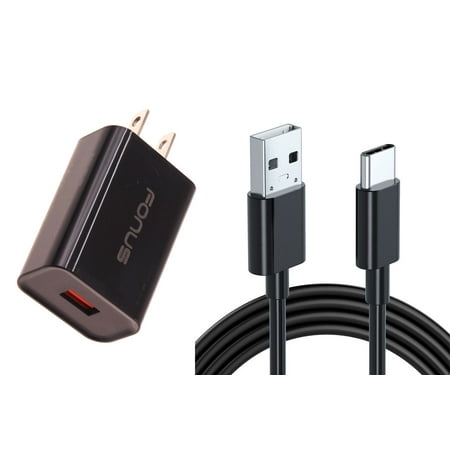 18W Fast Home Charger for OnePlus Nord 3/N30 5G/N300 5G - 6ft Long USB-C Cable Type-C Cord USB Wall Adapter Power Wire Quick Charge QC3.0 Wall Power