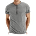 thumbnail image 1 of FhsagQ Chemises pour Hommes Chemises pour Hommes Hauts Coton Chemises d'Été Décontractées pour Hommes à Boutons Col Rond Chemises Unies Manches Courtes Chemises pour Hommes Hauts Comfortsoft Chemises pour Hommes Hauts Comfortsoft Gris TTG, 1 of 5