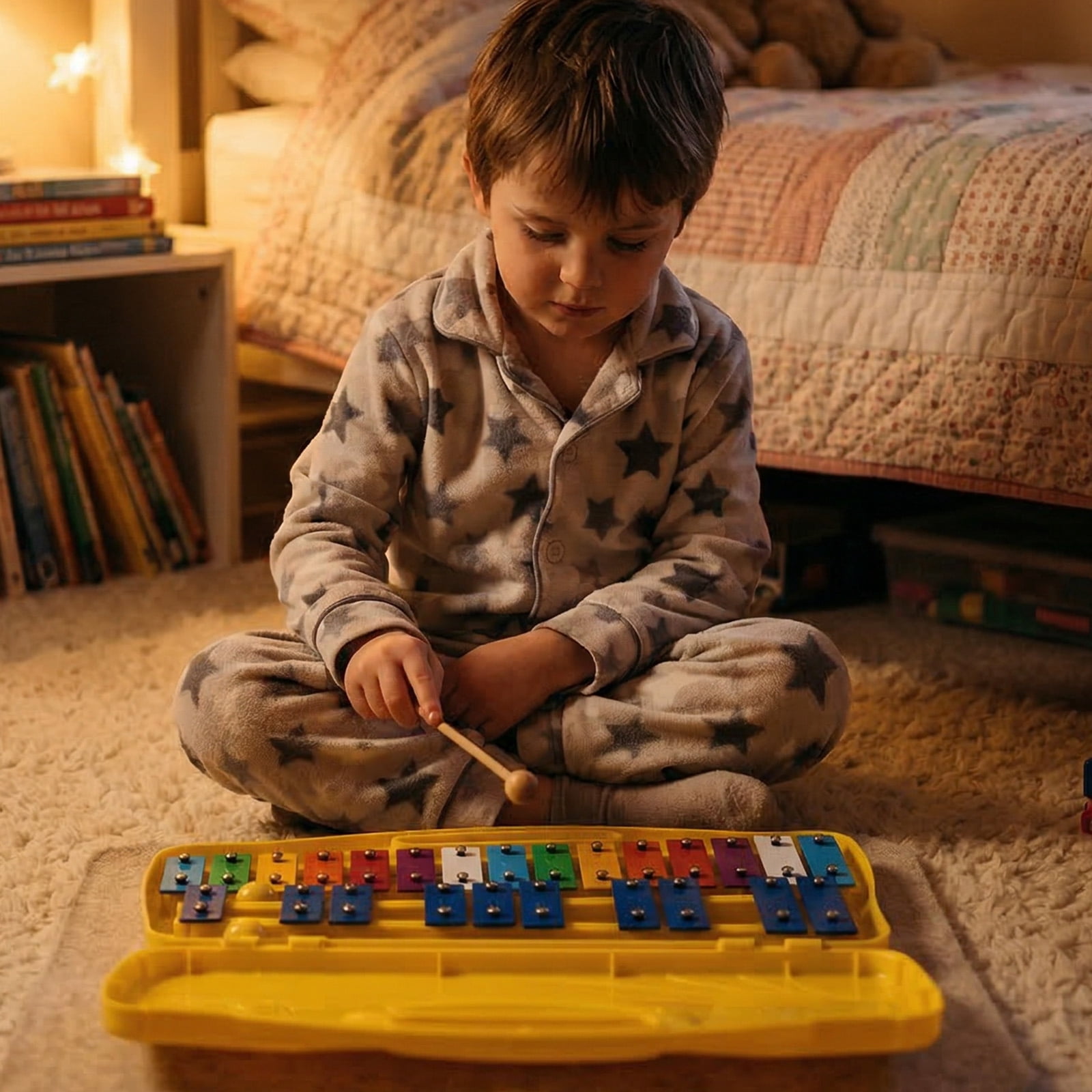 Grusce 25 Tone Xylophone Glockenspiel Colorful Wooden Xylophone with 2 Mallet Music Instrument for Beginner and Music Education
