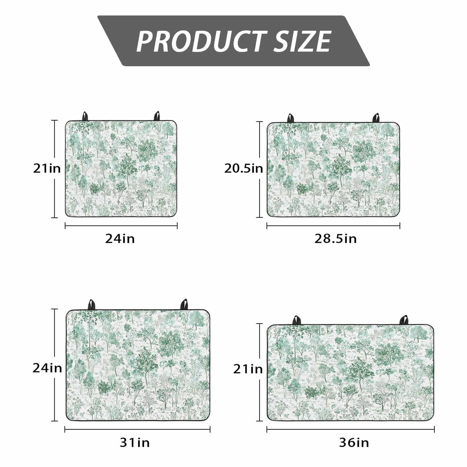 Green Botanical Stove Top Cover for Electric Stove, Heat-proof & Non Slip Glass Top Stove Cover Protector, Watercolor Spring Floral Summer Kitchen Flat Cooktop Rubber Mat 24x21 Inches