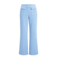 thumbnail image 5 of DuoJiaJ Womens Wide Leg Pants, Knit High Waist Relaxed Casual Trousers Blue S, 5 of 5