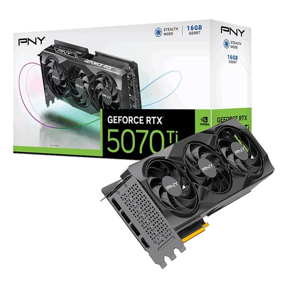 PNY VCG5070T16TFXPB1 NVIDIA GeForce RTX 5070 Ti Triple Fan Graphic Card - 16 GB GDDR7 - PCIe 5.0 x16 - 300 W - 256-Bit