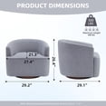 thumbnail image 3 of Bonzy Home 360° Swivel Barrel Accent Chair, Curved Armrest Reading Chair, Comfy Upholstered Round Lounge Chair for Living Room Bedroom Study, Gray, 3 of 4