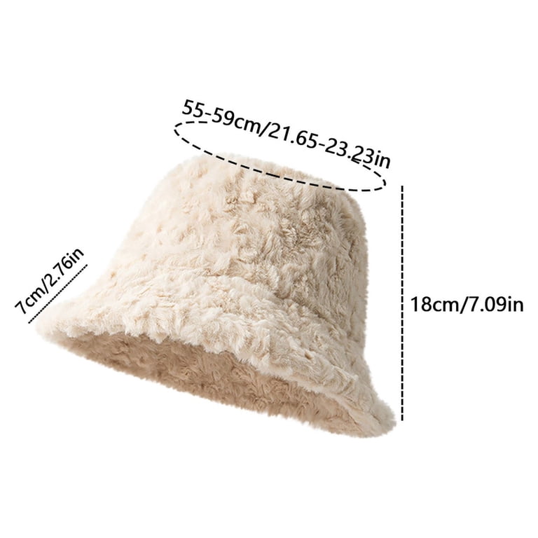 APEXFWDT Womens Bucket Hat, Fuzzy Furry Winter Warm  display picture 2