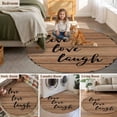 thumbnail image 5 of Vintage Boho Round Area Rug 3Ft Washable Small Circle Rugs for Kitchen Entryway, Farmhouse Retro Brown Wooden Grain Non-Slip Carpet Floor Mats Indoor Outdoor Carpet Runner Aesthetic Home Decor, 5 of 8